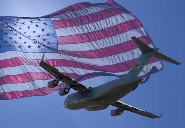 US Flag and C-17